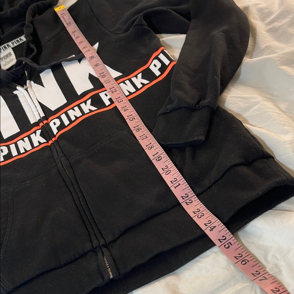PINK Victoria's Secret Black Zip-Up Hoodie Size XS - Picture 6 of 12
